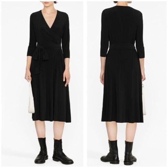 Ralph Lauren Black Label Carlyna Surplice Jersey Faux Wrap Dress Size S - Picture 1 of 7